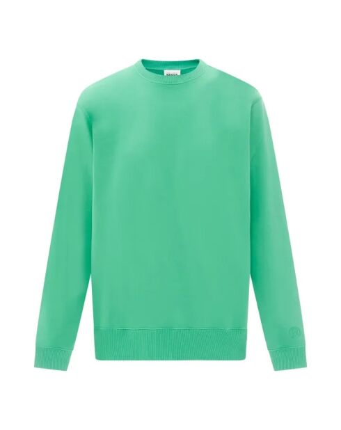 Sudadera verde de algodón polar orgánico con cuello redondo