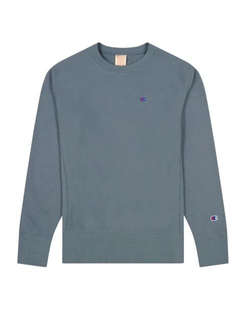 Felpa Premium Line Reverse Weave in cotone grigio blu