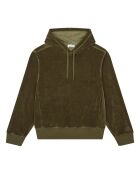 Sudadera con capucha de terciopelo verde caqui