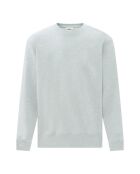 Baumwoll-Sweatshirt mit Rundhalsausschnitt Bio-Fleece Heather Grey