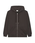 Sweat en coton bio à capuche zippé noir