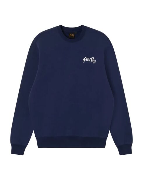 Felpa Stan in cotone blu navy con scollo rotondo