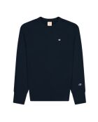Felpa in cotone blu marino Ligne Premium Reverse Weave