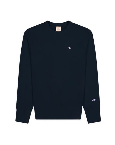 Felpa in cotone blu marino Ligne Premium Reverse Weave