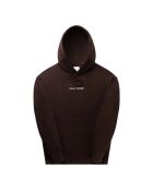 Felpa con cappuccio in cotone color cioccolato Elevin
