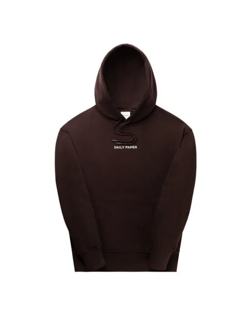 Felpa con cappuccio in cotone color cioccolato Elevin