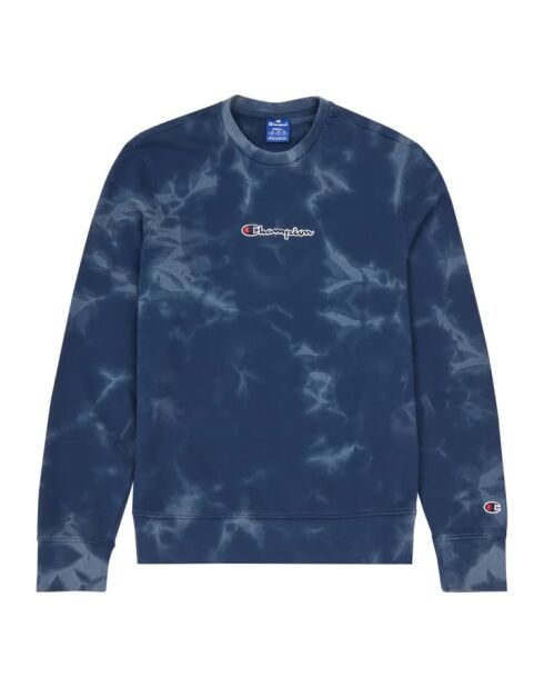 Felpa girocollo in cotone Tie and Dye blu notte