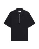 Bruno 5719 zwart poloshirt met korte mouwen en ritssluiting