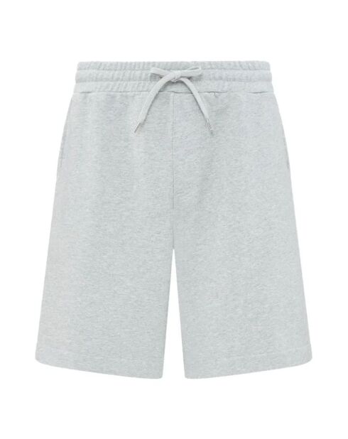 Pantalones cortos de algodón con forro polar orgánico gris jaspeado