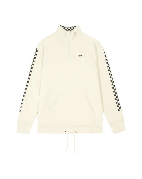 Felpa beige in cotone con zip Versa