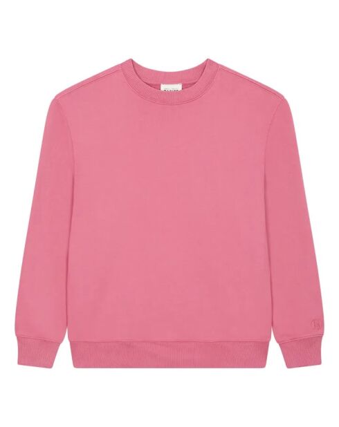 Sudadera rosa vieja de algodón polar orgánico con cuello redondo