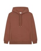 Sweat en coton bio à capuche marron