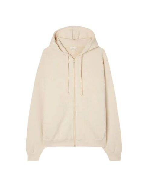 Felpa Xybay ecru in cotone con zip