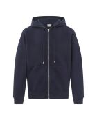 Hoodie en coton bio zippé bleu marine