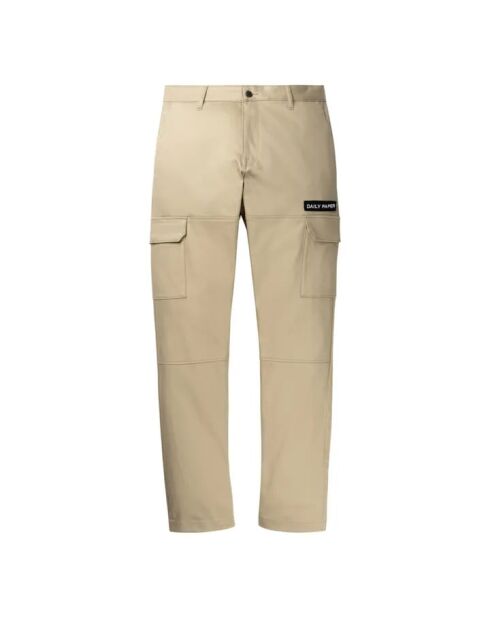 Beigefarbene Cargo-Baumwollhose