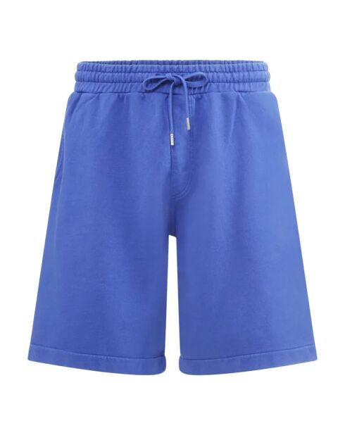 Pantalones cortos de algodón con forro polar orgánico azul índigo