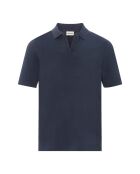 Polo in cotone biologico a manica corta blu marino
