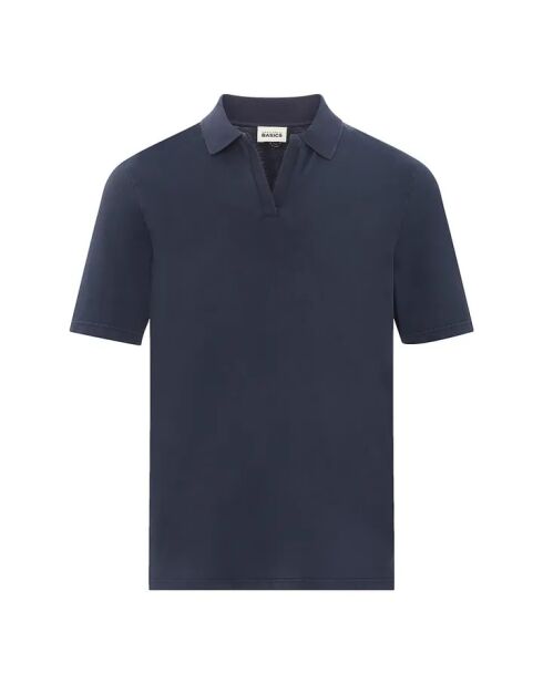 Polo azul marino de manga corta de algodón orgánico