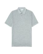 Polo de algodón de manga corta en gris terry