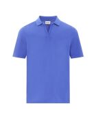 Polo azul de manga corta de algodón orgánico