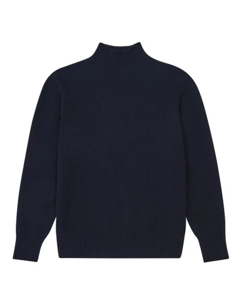 Maglione Clark 6624 in lana a collo alto blu marino