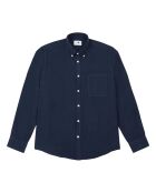 Arne 5706 marineblaues Langarmhemd aus Leinen