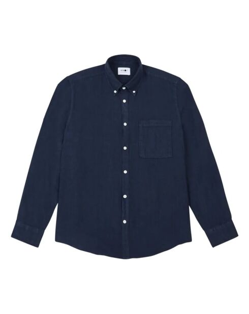 Arne 5706 marineblaues Langarmhemd aus Leinen
