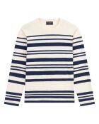 Marineblauw marinière-T-shirt van katoen met lange mouwen