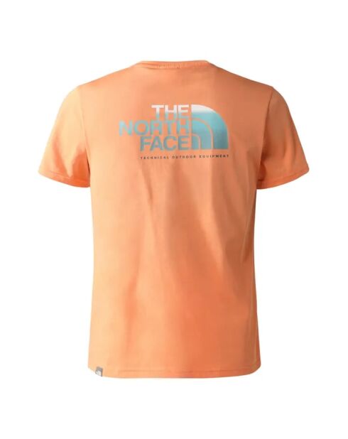 T-Shirt aus korallenroter Baumwolle mit D2-Grafik