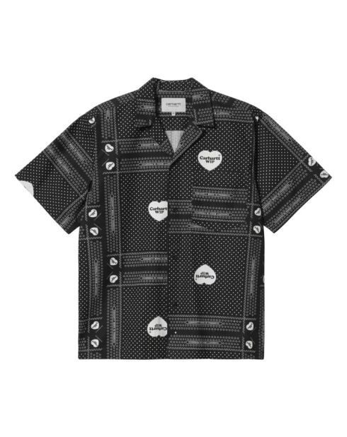 Chemisette en coton Heart Bandana noire