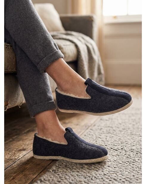 Wolle Neo charentaises in Marineblau/Marineblau