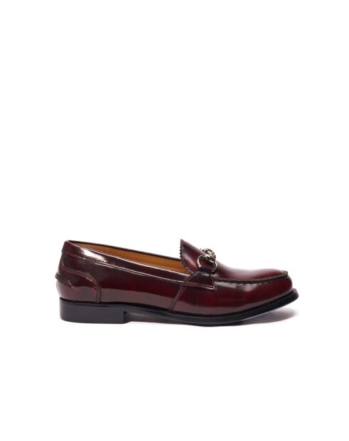 Mocassins à mors en cuir bordeaux