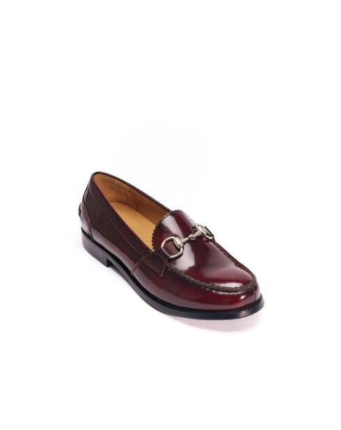 Mocassins à mors en cuir bordeaux