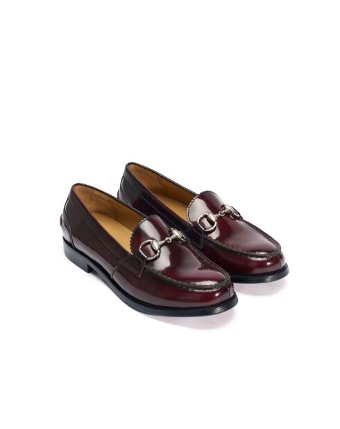 Mocassins à mors en cuir bordeaux
