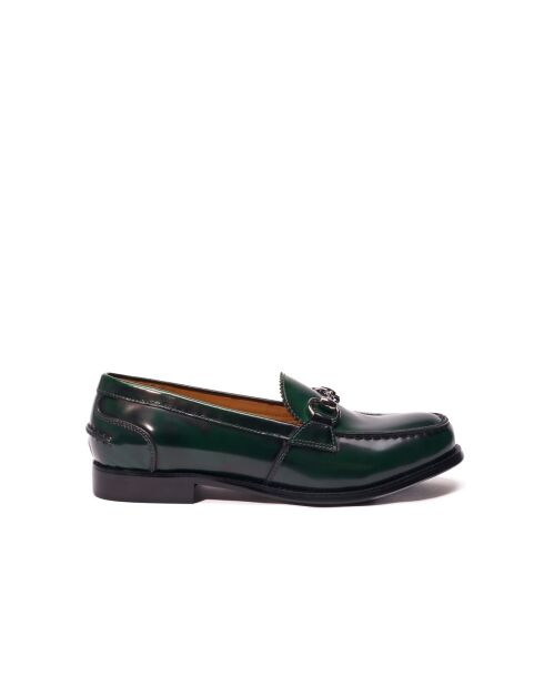 Groene leren mocassins