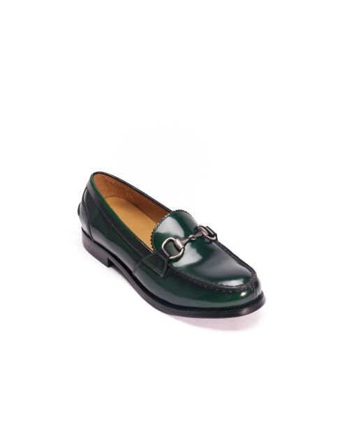 Groene leren mocassins