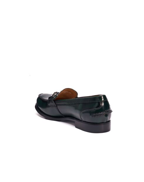 Groene leren mocassins