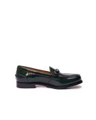 Groene leren mocassins