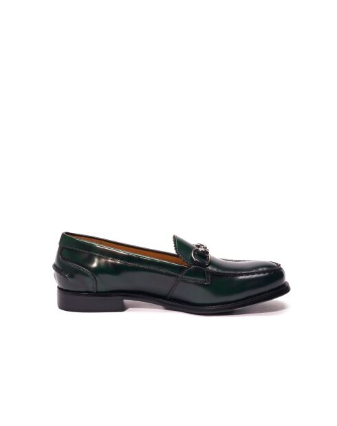 Groene leren mocassins