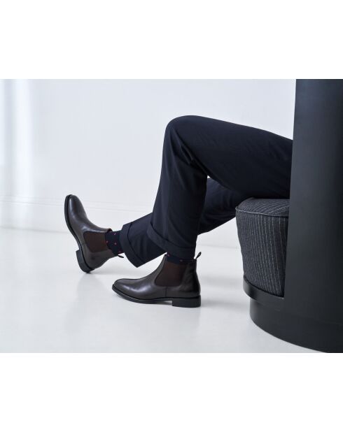Chelsea-Stiefel aus dunkelbraunem Leder
