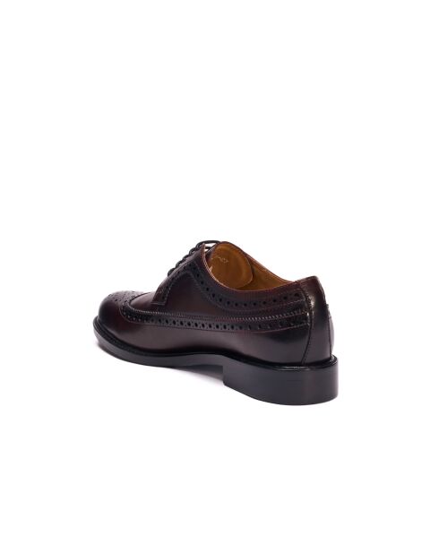Derbies à bout golf en cuir bordeaux