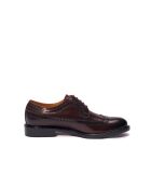 Derbies à bout golf en cuir bordeaux