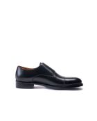 Chaussures à double boucle à bout droit en cuir noires