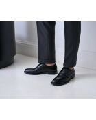 Chaussures à double boucle à bout droit en cuir noires
