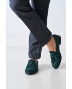Mocassins à pompons en daim verts