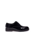 Zwarte oxfords van lakleer met rechte neus