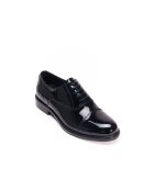 Zwarte oxfords van lakleer met rechte neus