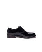 Zwarte oxfords van lakleer met rechte neus
