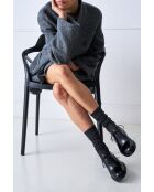 Zwarte oxfords van lakleer met rechte neus