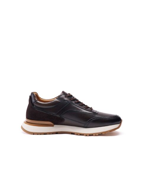 Baskets en cuir brun foncé